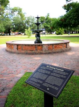 Detail of marker at Fountain Park